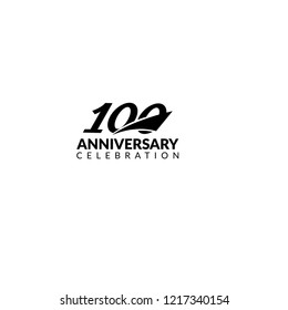 100 years anniversary celebration simple emblem, label, badge, logo. vintage logo, 100 year sign, jubilee, greeting card