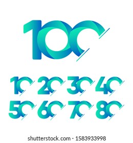100 Years Anniversary Celebration tosca green Vector Template Design Illustration