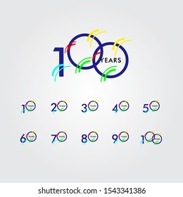 100 Years Anniversary Celebration Vector Template Design Illustration