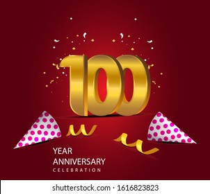 100 Years Anniversary Celebration Vector Template Design Illustration