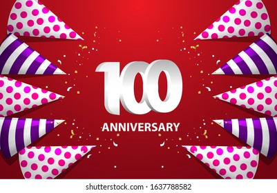 100 Years Anniversary Celebration Vector Template Design Illustration