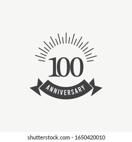 Ilustración de diseño de plantillas vectoriales de celebración de 100 años