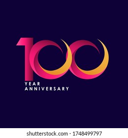 Ilustración de diseño de plantillas de vectores de celebración de 100 años