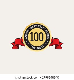 Ilustración de diseño de plantillas de vectores de celebración de 100 años