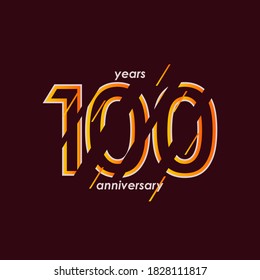 Ilustración de diseño de plantillas de vectores de celebración de 100 años