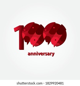 100 Years Anniversary Celebration Vector Template Design Illustration