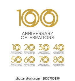 Ilustración de diseño de plantillas de vectores de celebración de 100 años