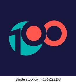 100-jährige Jubiläumsfeier Vector Template Design Illustration