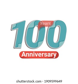 Ilustración de diseño de plantillas de vectores de celebración de 100 años