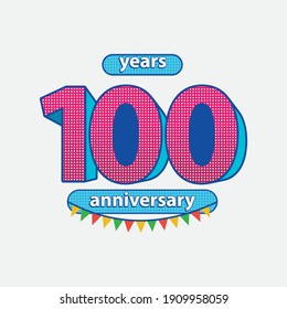 100 Years Anniversary Celebration Vector Template Design Illustration