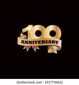 Ilustración de diseño de plantillas vectoriales de celebración de 100 años