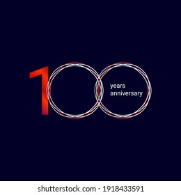 Ilustración de diseño de plantillas de vectores de celebración de 100 años