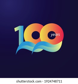 Ilustración de diseño de plantillas de vectores de celebración de 100 años