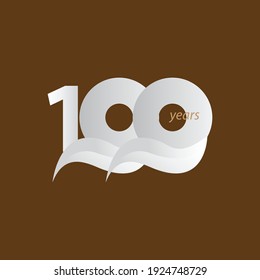 Ilustración de diseño de plantillas de vectores de celebración de 100 años