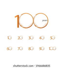 Ilustración de diseño de plantillas de vectores de celebración de 100 años