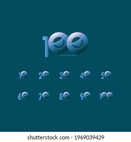 Ilustración de diseño de plantillas de vectores de celebración de 100 años