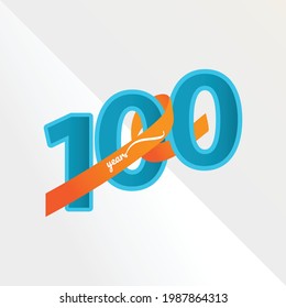 100-jährige Jubiläumsfeier Vector Template Design Illustration