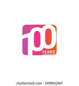100 Years Anniversary Celebration Vector Template Design Illustration
