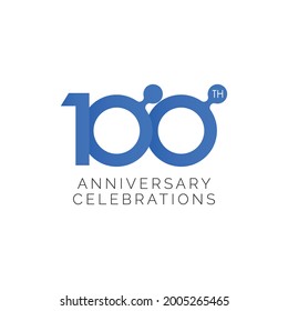 Ilustración de diseño de plantillas de vectores de celebración de 100 años