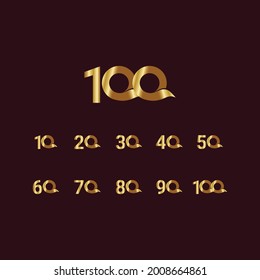 Ilustración de diseño de plantillas de vectores de celebración de 100 años