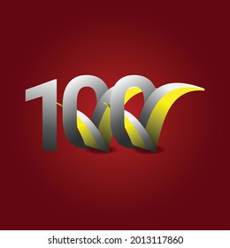 Ilustración de diseño de plantillas de vectores de celebración de 100 años