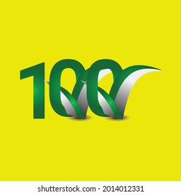 Ilustración de diseño de plantillas de vectores de celebración de 100 años