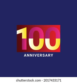 Ilustración de diseño de plantillas de vectores de celebración de 100 años