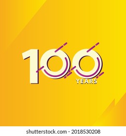 Ilustración de diseño de plantillas de vectores de celebración de 100 años