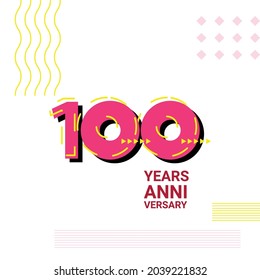 100-jährige Jubiläumsfeier Vector Template Design Illustration