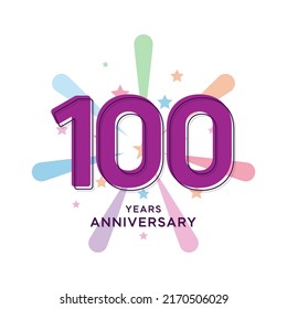 Ilustración de diseño de plantillas de vectores de celebración de 100 años