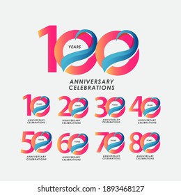 100 Years Anniversary Celebrations Gradient Vector Template Design Illustration