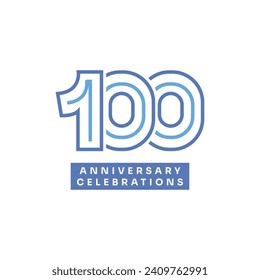 100 years anniversary celebrations logo concept