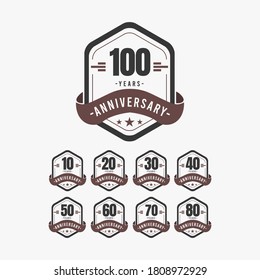 100 Years Anniversary Celebrations Vector Template Design Illustration