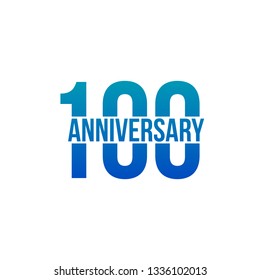100 years anniversary design with simple design. Vector illustration isolated on white background.