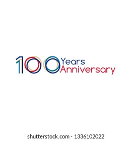 100 years anniversary design with simple design. Vector illustration isolated on white background.