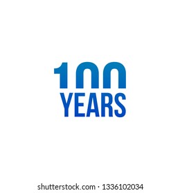 100 years anniversary design with simple design. Vector illustration isolated on white background.