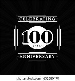 100 years anniversary design template. Vector and illustration. 
