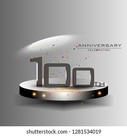 100 years anniversary design vector templates and illustrations, concepts in the future by giving a sci fi feel effect