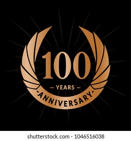 100 years anniversary. Elegant anniversary design. 100 years logo.