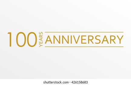100 years anniversary emblem. Anniversary icon or label. 100 years celebration and congratulation design element. Vector illustration.
