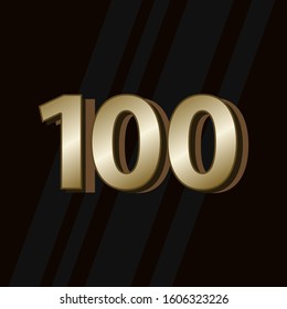 100 Years Anniversary Gold Elegant Number Vector Template Design Illustration