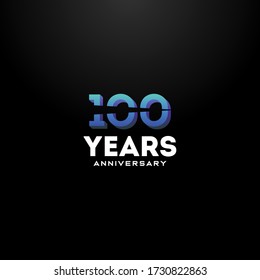 100 Years Anniversary Gradient Number Vector Design