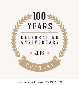 100 years Anniversary Label, Sticker or Badge on Background. Vector - illustration