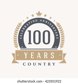 100 years Anniversary Label, Sticker or Badge on Background. Vector - illustration