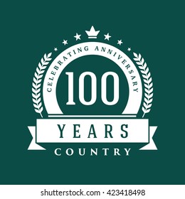 100 years Anniversary Label, Sticker or Badge on Background. Vector - illustration