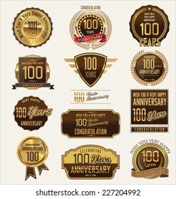 100 Years Anniversary Labels And Badges