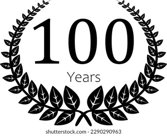 100 Years Anniversary Laurel, modern style, black and white