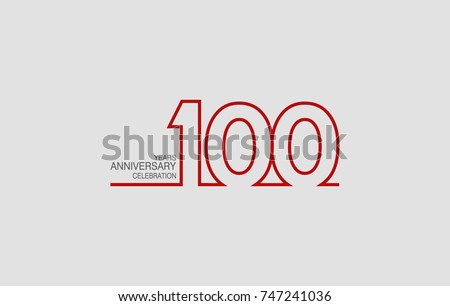 100 years anniversary linked logotype with red color isolated on white background for company celebration event