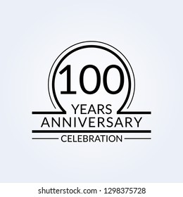 100th Anniversary Logo 100 Years Celebrating Stock Illustration ...