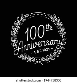 100 years anniversary logo collection. 100th years anniversary celebration hand drawn logotype. Vector and illustration.
